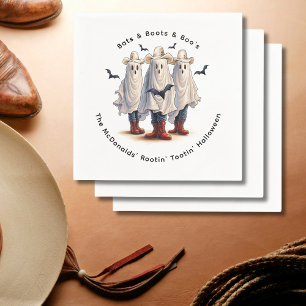 Ghost Cowboy Western Theme Spooky Halloween Party Napkin