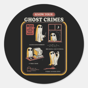 Ghost Crimes Classic Round Sticker
