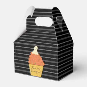 Ghost Cupcake Halloween Stripes Party Favour Box