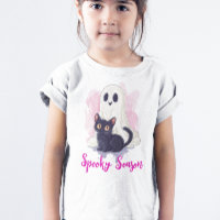 Ghost Cute Black Cat Pink Spooky Season
