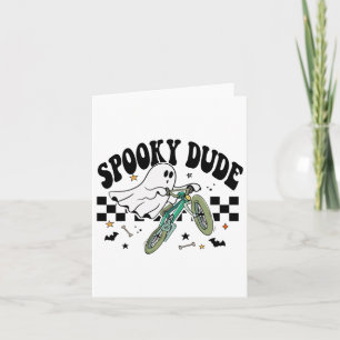 Ghost Cycling Bicycle Bike Retro Halloween Party C Card