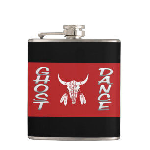 Ghost Dance red and black wrapped flask