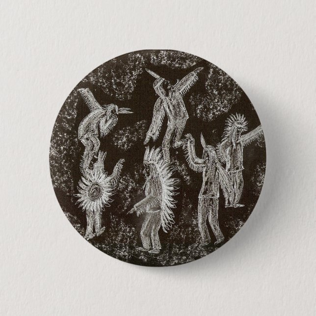 GHOST DANCERS 6 CM ROUND BADGE (Front)