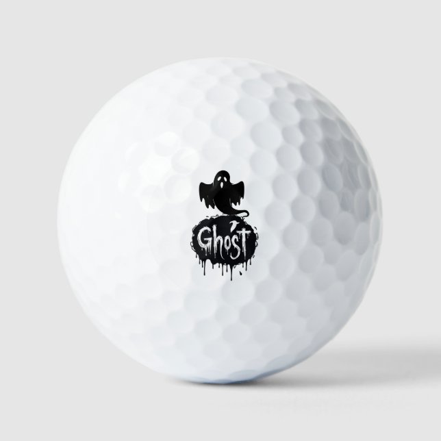 Ghost – Dark Horror Dripping Text Art Golf Balls (Front)