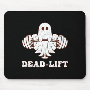 Ghost Dead Lift Groovy Fitness Spooky Funny Hallow Mouse Mat