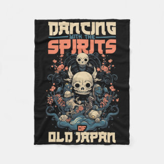 Ghost Demon Dancing With Spirit Of Old Japan Yokai Fleece Blanket