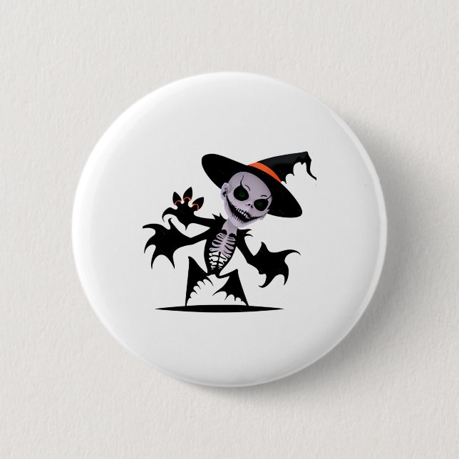 Ghost Devil In Halloween Sticker  6 Cm Round Badge (Front)