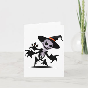 Ghost Devil In Halloween Sticker Card