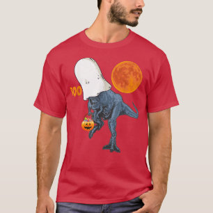 Ghost Dinosaur Pumpkin Funny Boo Halloween Moon Bo T-Shirt