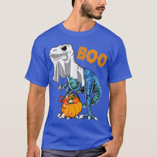 Ghost Dinosaur T Re Funny Boo Halloween Pumpkin Bo T-Shirt