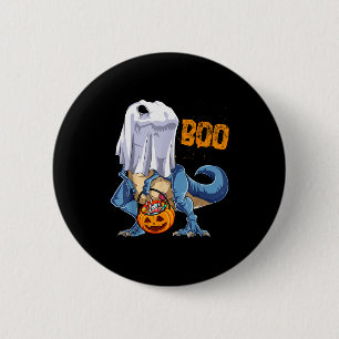 Ghost Dinosaur T Rex Funny Boo Halloween Boys Men  6 Cm Round Badge