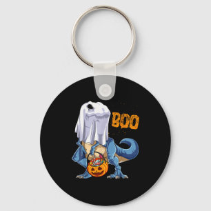 Ghost Dinosaur T Rex Funny Boo Halloween Boys Men  Key Ring