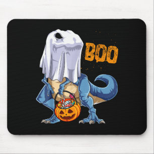 Ghost Dinosaur T Rex Funny Boo Halloween Boys Men  Mouse Mat