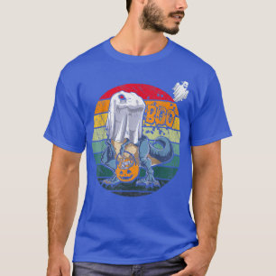 Ghost Dinosaur T rex Funny Boo Halloween Boys Men  T-Shirt