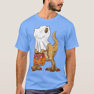 Ghost Dinosaur T Rex Funny Boo Halloween Boys Men T-Shirt