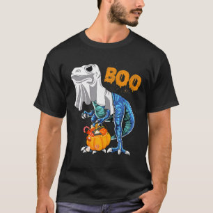 Ghost Dinosaur T Rex Funny Boo Halloween Boys Men T-Shirt