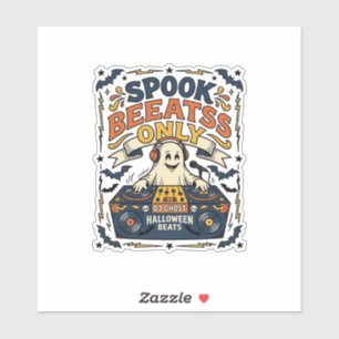 Ghost DJ Spooky Beats Vintage Engraving Halloween