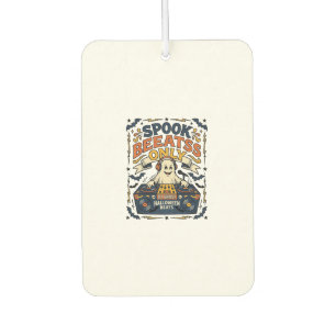 Ghost DJ Spooky Beats Vintage Engraving Halloween Car Air Freshener