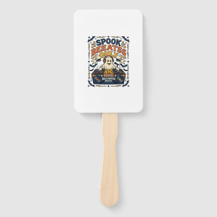 Ghost DJ Spooky Beats Vintage Engraving Halloween Hand Fan