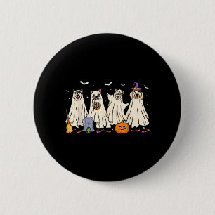 Ghost Dog Halloween Boo Ghosts Dogs Wearing Ghost 6 Cm Round Badge
