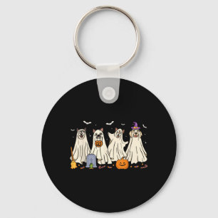 Ghost Dog Halloween Boo Ghosts Dogs Wearing Ghost Key Ring