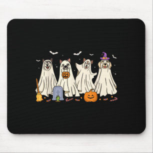 Ghost Dog Halloween Boo Ghosts Dogs Wearing Ghost Mouse Mat