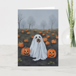 Ghost Dog Watercolor Halloween Card