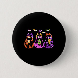 Ghost Drinking Coffee Funny Halloween Costume Coff 6 Cm Round Badge