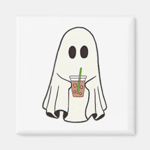 Ghost Drinking Coffee Funny Halloween Costume Coff Magnet