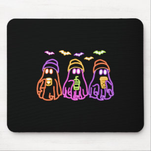 Ghost Drinking Coffee Funny Halloween Costume Coff Mouse Mat