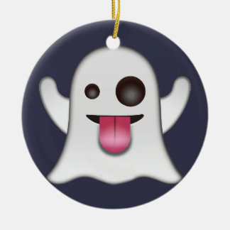 Ghost emoji ceramic tree decoration
