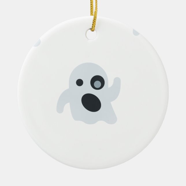 ghost emoji ceramic tree decoration (Front)