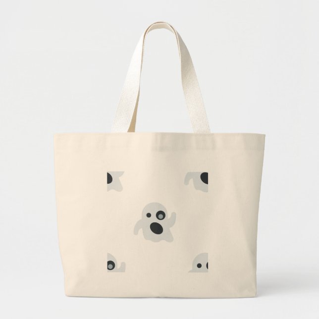 ghost emoji large tote bag (Front)