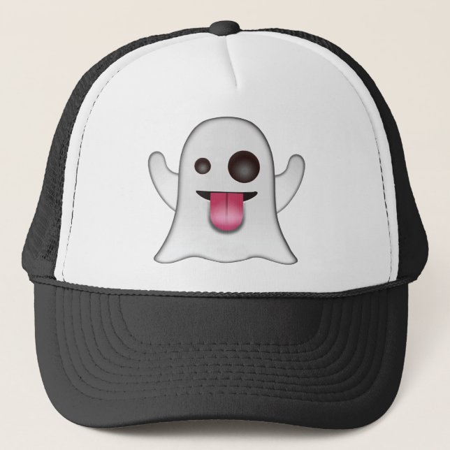 ghost_emoji trucker hat (Front)