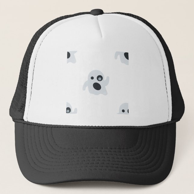 ghost emoji trucker hat (Front)