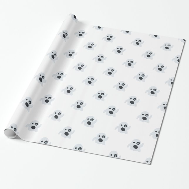 ghost emoji wrapping paper (Unrolled)
