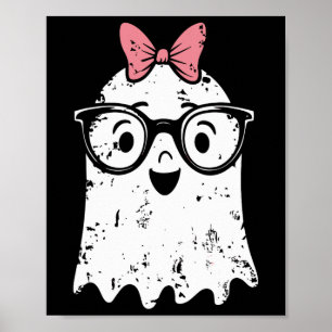 Ghost Eyegl Girl Halloween Girly Ghost Poster