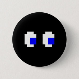 Ghost Eyes Pixel Arcade Video Game 8-bit Matching  6 Cm Round Badge