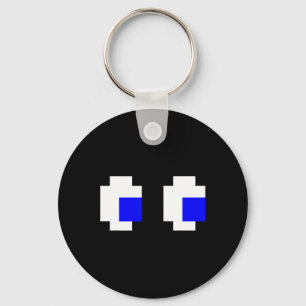 Ghost Eyes Pixel Arcade Video Game 8-bit Matching  Key Ring
