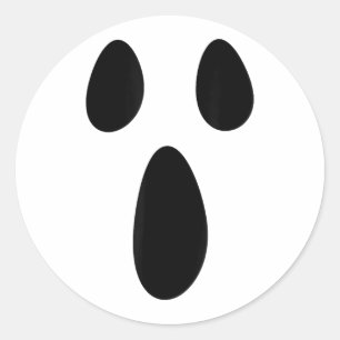 Ghost Face Funny Spooky Halloween Costume Cute Fac Classic Round Sticker