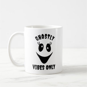 Ghost Face Ghostly Vibes Only Custom Halloween Coffee Mug