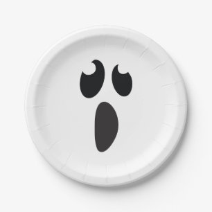 Ghost Face Halloween Party Trick or Treat Paper Plate