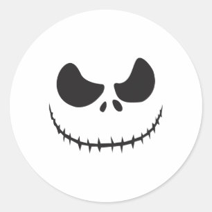 Ghost Face Halloween Retro Scary Pumpkin Face Than Classic Round Sticker