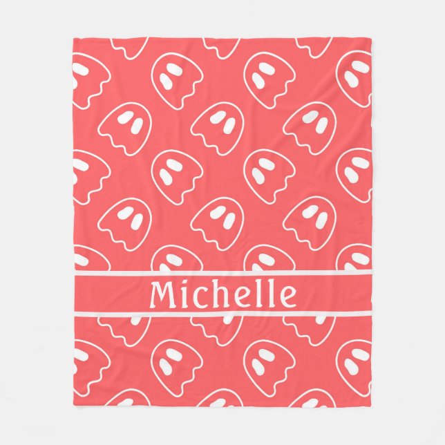 Ghost Face Pattern Coral Fleece Blanket (Front)