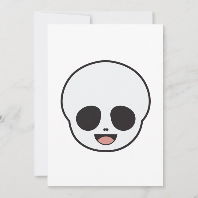 Ghost Face Skeleton Chibi Pastel Goth Halloween Invitation (Front)