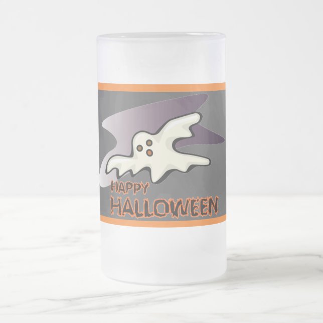 Ghost flying High - Frosted Glass Beer Mug (Center)