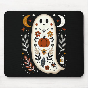 Ghost Folk Art Floral Autumn Fall Pumpkin Spooky H Mouse Mat