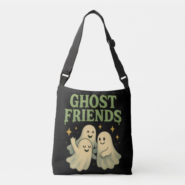 Ghost Friends - Black  Crossbody Bag (Front)