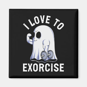 Ghost Funny Gym Workout Bodybuilding Humour Spooky Magnet