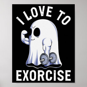 Ghost Funny Gym Workout Bodybuilding Humour Spooky Poster